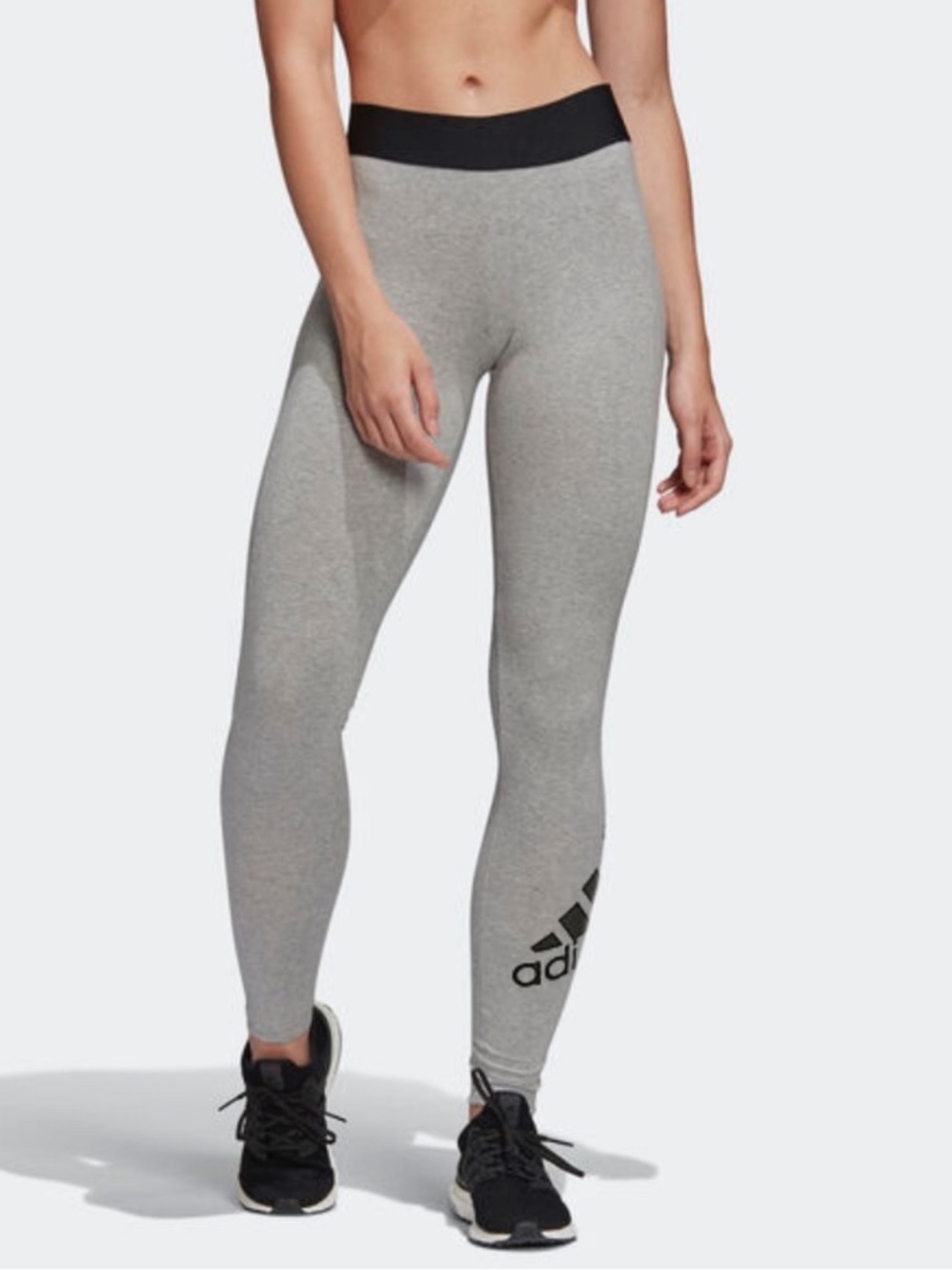 adidas Grey Jeggings with Black Logo Waistband